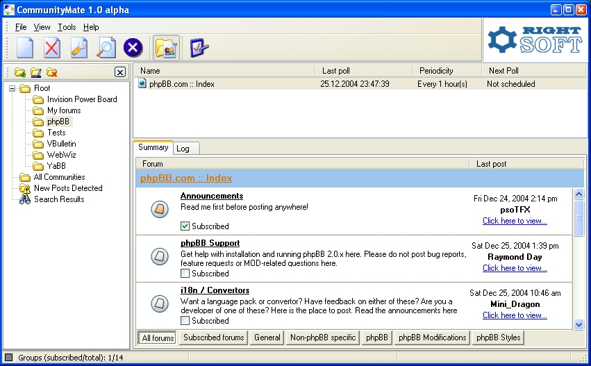 CommunityMate 1.1 software screenshot