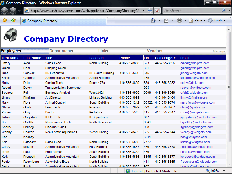 Company Directory 2.1 software screenshot
