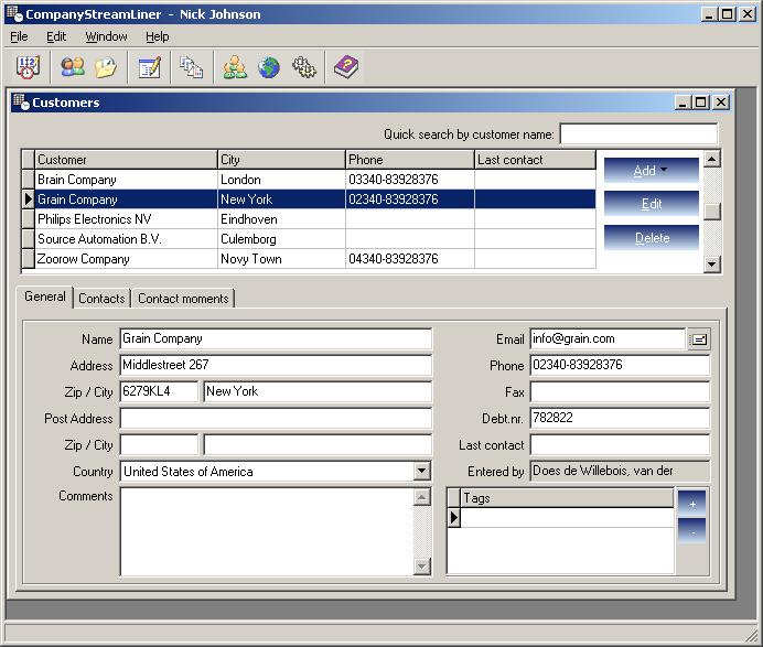 CompanyStreamLiner 2.0 software screenshot