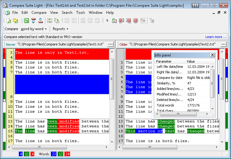 Compare Suite Light 8.4.0.0 software screenshot