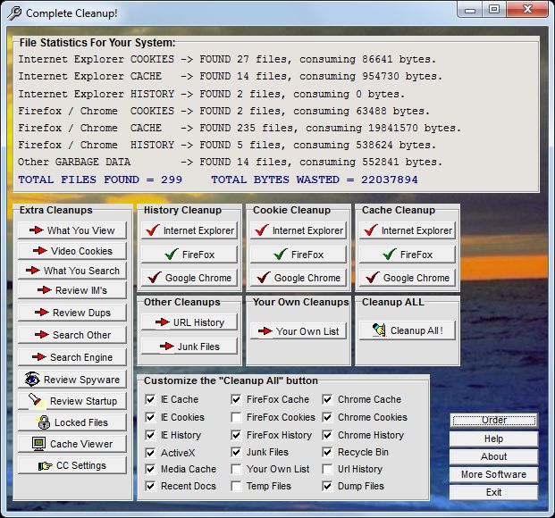Complete Cleanup 5.13 software screenshot