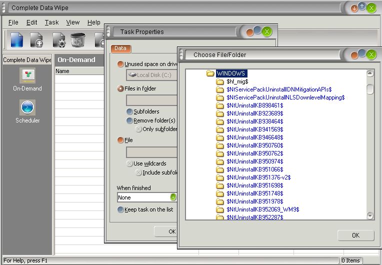 Complete Data Wipe 2.7.0 software screenshot