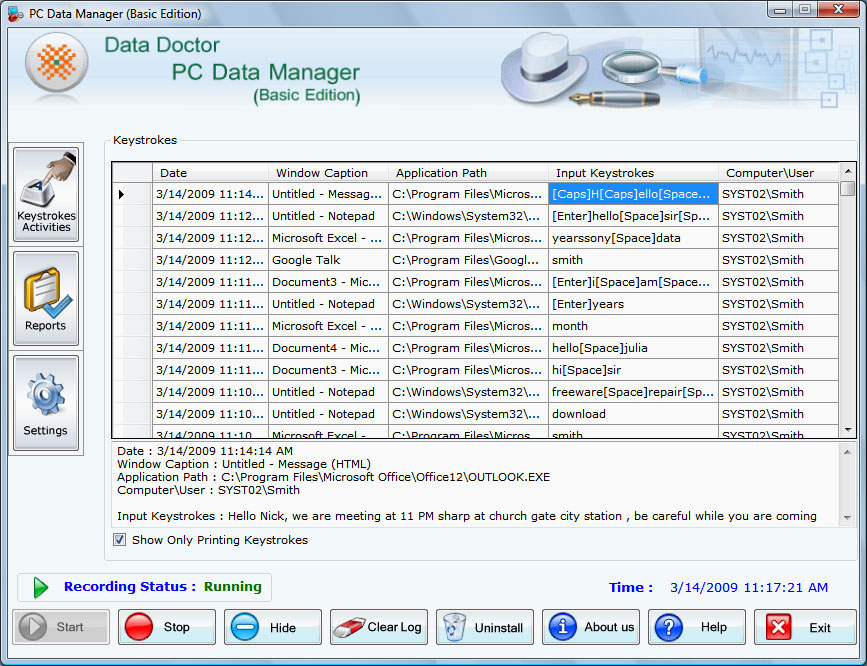 Computer Keylogger 5.0.1.5 software screenshot