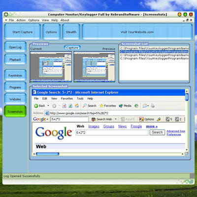 Computer Monitor Keylogger 4.2 software screenshot