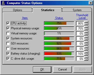 Computer Status Monitor 3.3 software screenshot