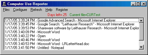 Computer Use Reporter 3.1.0 software screenshot