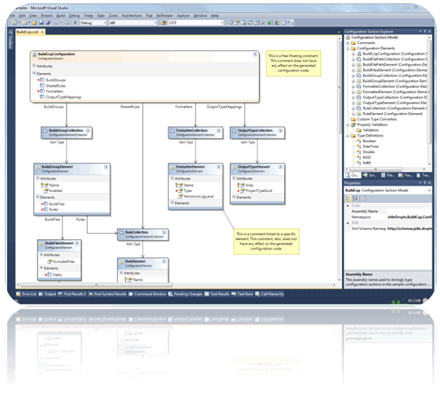 Configuration Section Designer 1.6.3 software screenshot