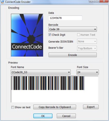 ConnectCode Free Barcode Font 5.0 software screenshot