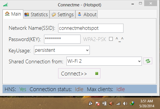 Connectme - (Hotspot) 1.0.0.0 software screenshot