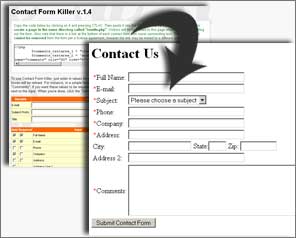 Contact Form Killer 1.4 software screenshot