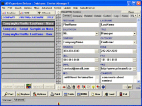 Contact Organizer Deluxe 3.7 software screenshot