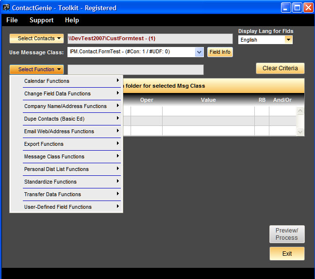 ContactGenie Toolkit 1.7.26 software screenshot