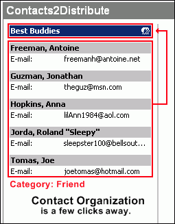 Contacts2Distribute 1.01 software screenshot