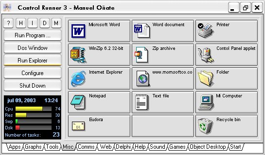 Control Runner 3.4 software screenshot