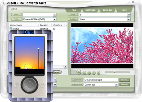 Convert 2 Zune Suite 2011.1105 software screenshot