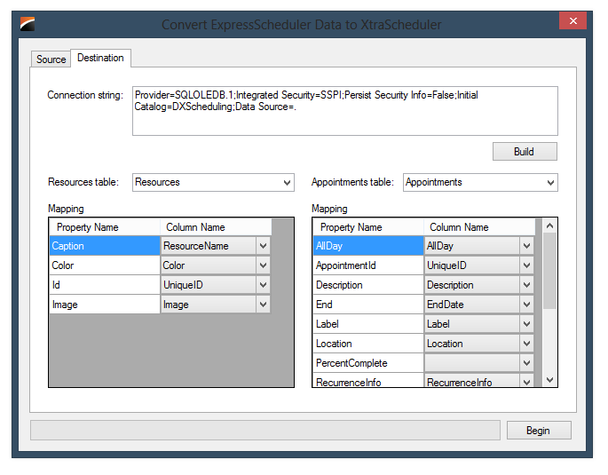 Convert ExpressScheduler Data to XtraScheduler 1.0 software screenshot