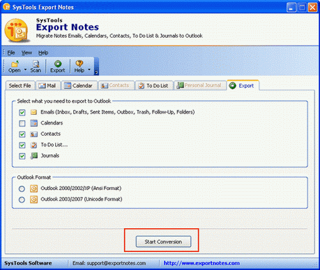 Convert Lotus Notes Mail to Outlook 8.1 software screenshot