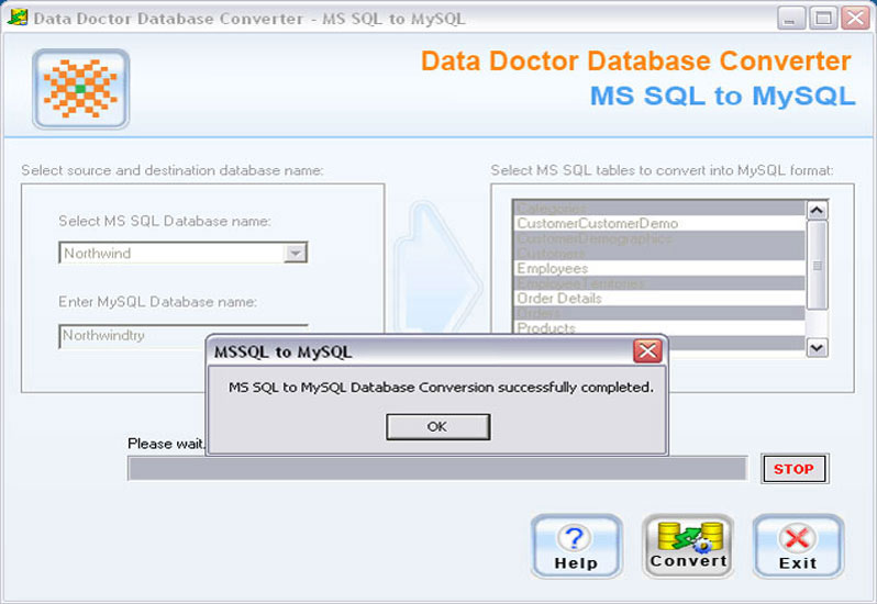 Convert Microsoft SQL to MySQL 2.0.1.5 software screenshot