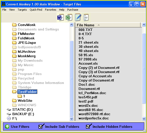 Convert Monkey 1.11 software screenshot