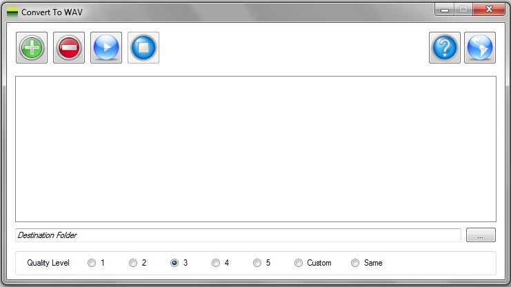 Convert To WAV 1.0 software screenshot