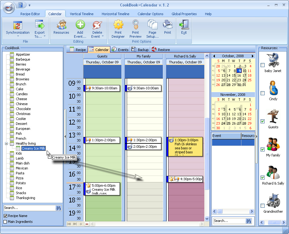 CookBook+Calendar 3.7 software screenshot