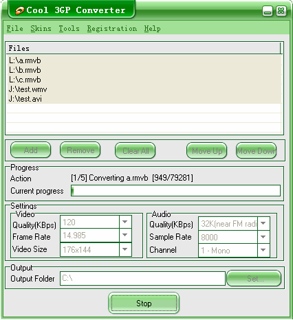 Cool 3GP Converter 5.90 software screenshot