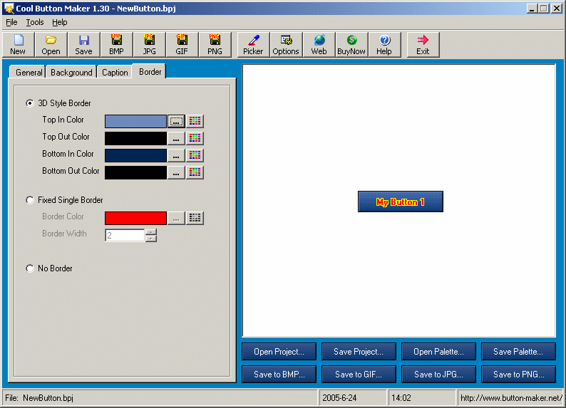 Cool Button Maker 1.20 software screenshot