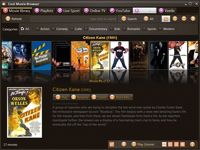 Cool Movie Browser 4.3.170101 software screenshot