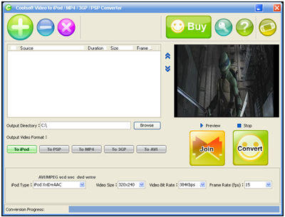 Coolsoft Video Converter 5.0 software screenshot