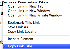 Copy Link Title 0.1 software screenshot