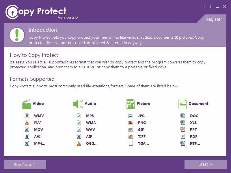 Copy Protect 2.0.2 software screenshot