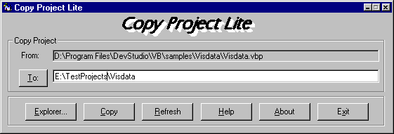 CopyProjectLite 1.0 software screenshot