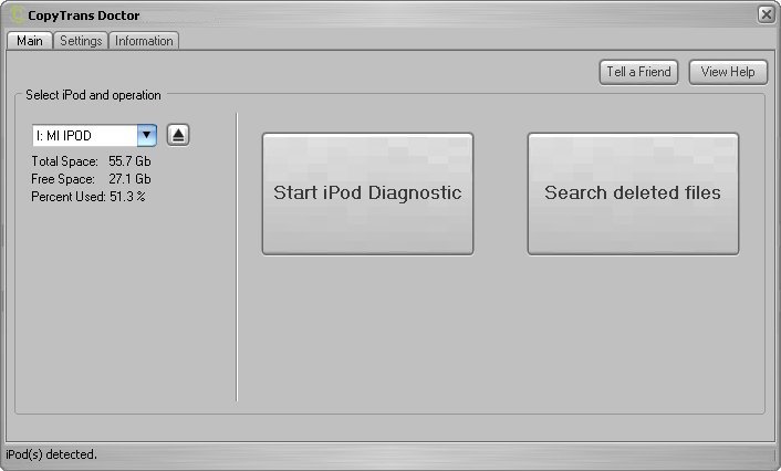 CopyTrans Doctor 1.11 software screenshot