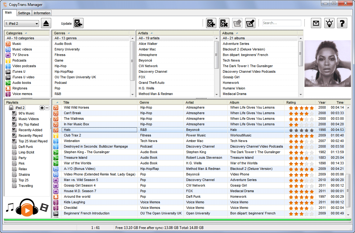 CopyTrans Manager 1.115 software screenshot