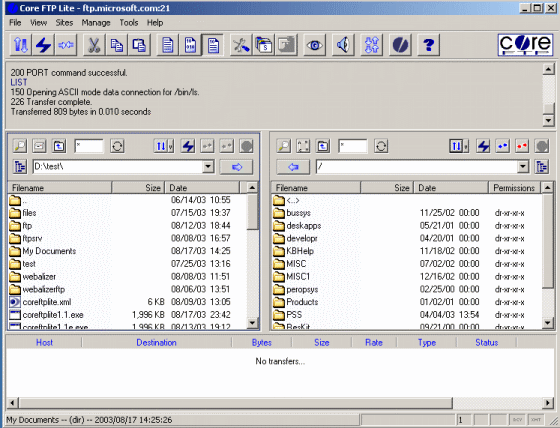 Core FTP mini-sftp-server 2.11 software screenshot