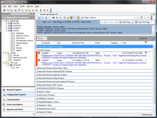 Corner Bowl Log Manager 11.0.0.100 software screenshot