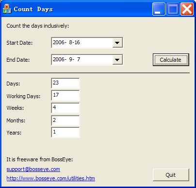 Count Days 1.0 software screenshot