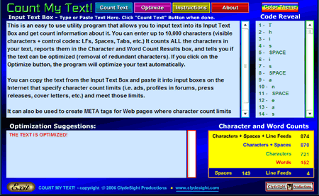 Count My Text! 1.0 software screenshot