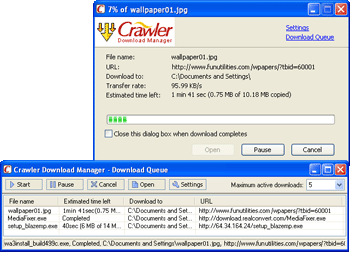 Crawler Download Manager 4.5 software screenshot