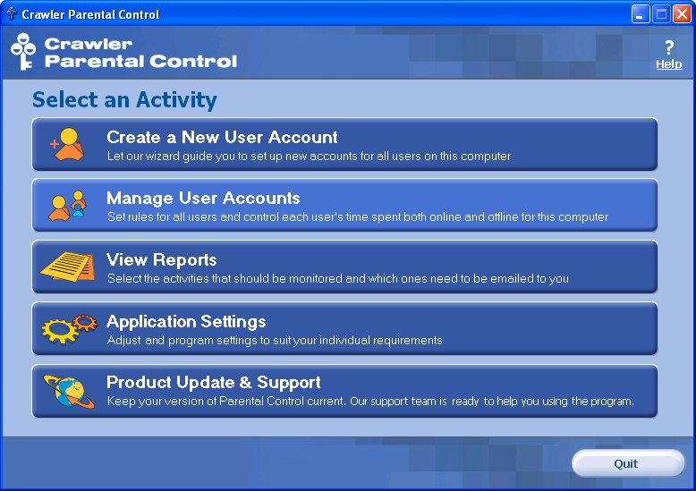 Crawler Parental Control 1.1.0 software screenshot
