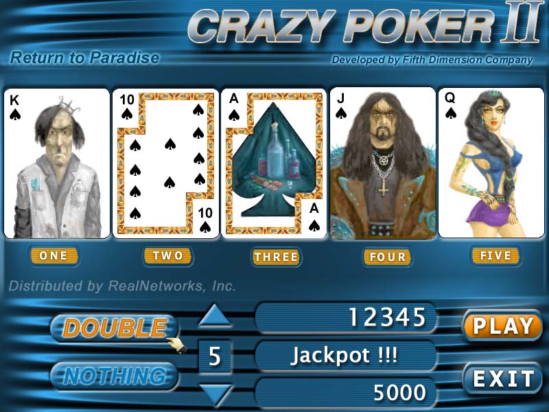 Crazy Poker 2 millennium software screenshot