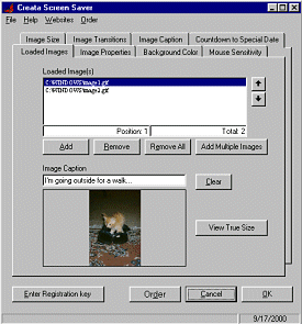 Creata Screensaver 3.3 software screenshot