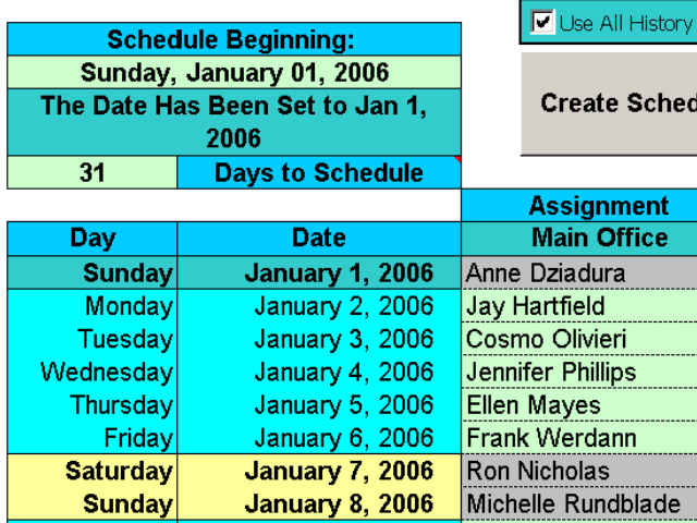 Create Floor Schedules for Your Agents 3.92 software screenshot