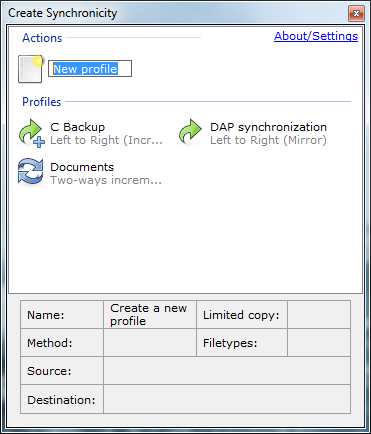 Create Synchronicity 6.0 software screenshot