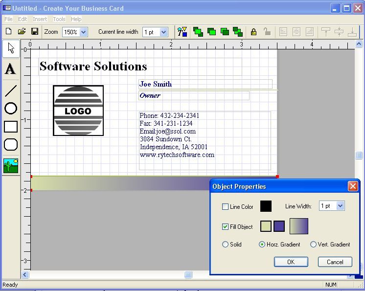 Create Your Business Cards 1.5 software screenshot