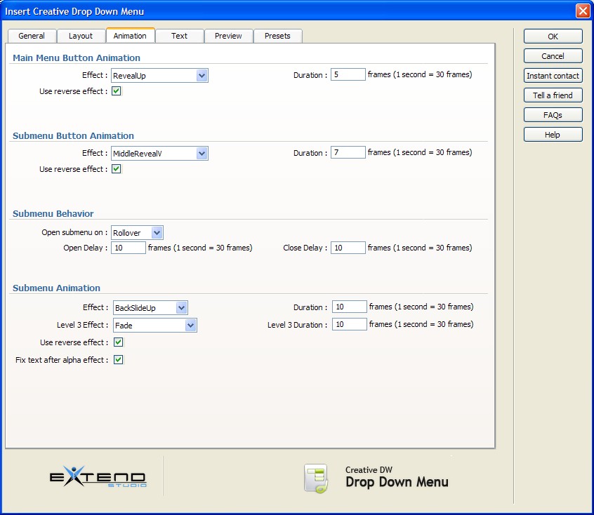 Creative DW Vertical Menu 1.0.0 software screenshot