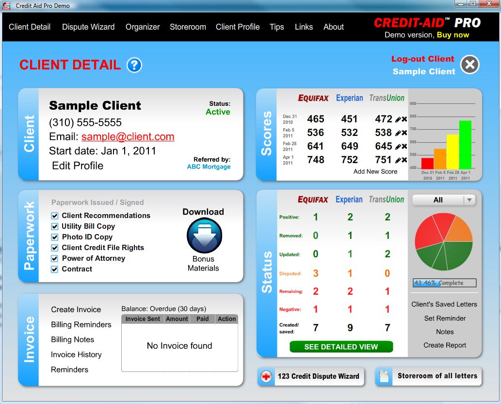 Credit-Aid Pro Business Suite 8.0.1 software screenshot