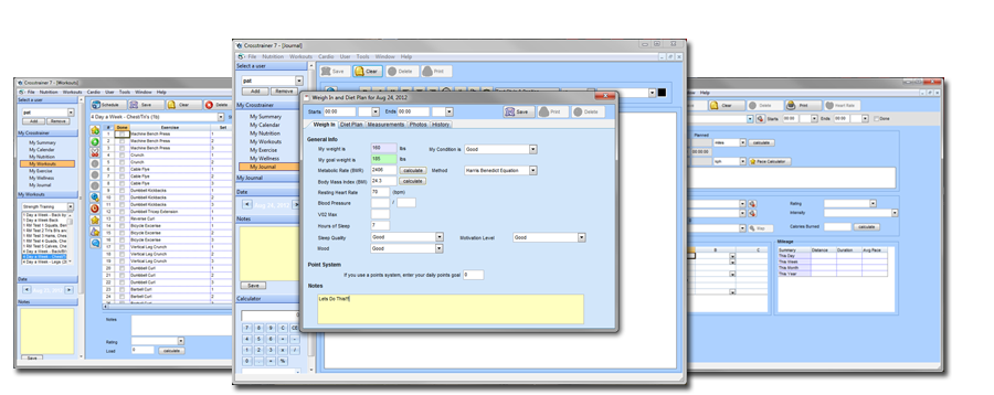 Crosstrainer 7.64 software screenshot