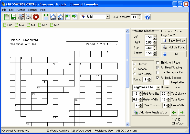 Crossword Power 9.01 software screenshot
