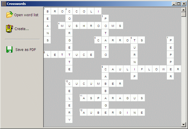 Crosswords 3.1 software screenshot